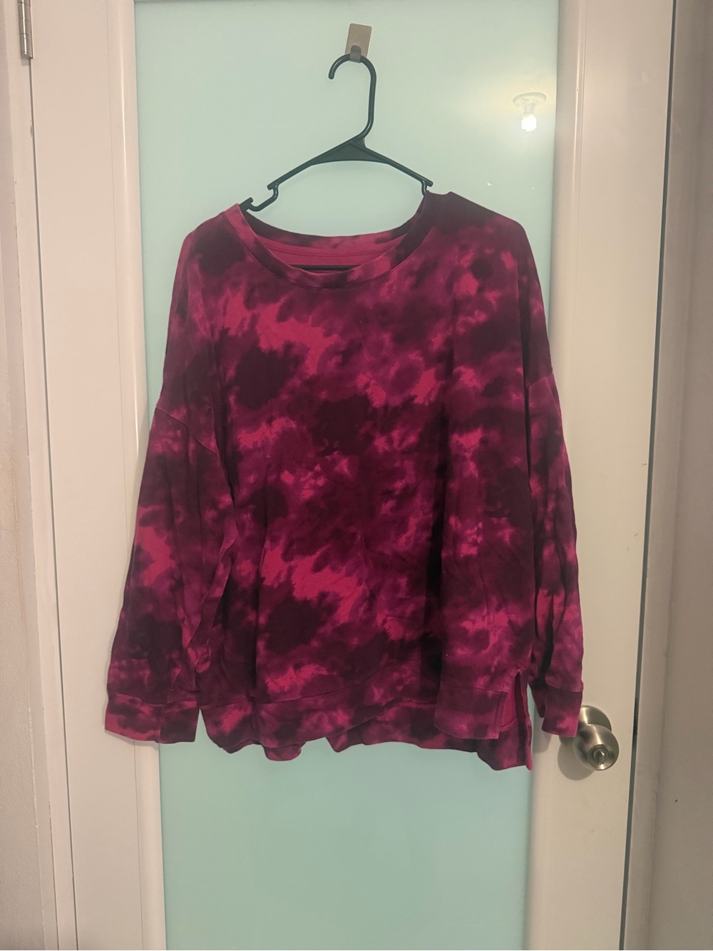 Terra & Sky Fuchsia and Dark Magenta Tie-Dye Crewneck Sweatshirt